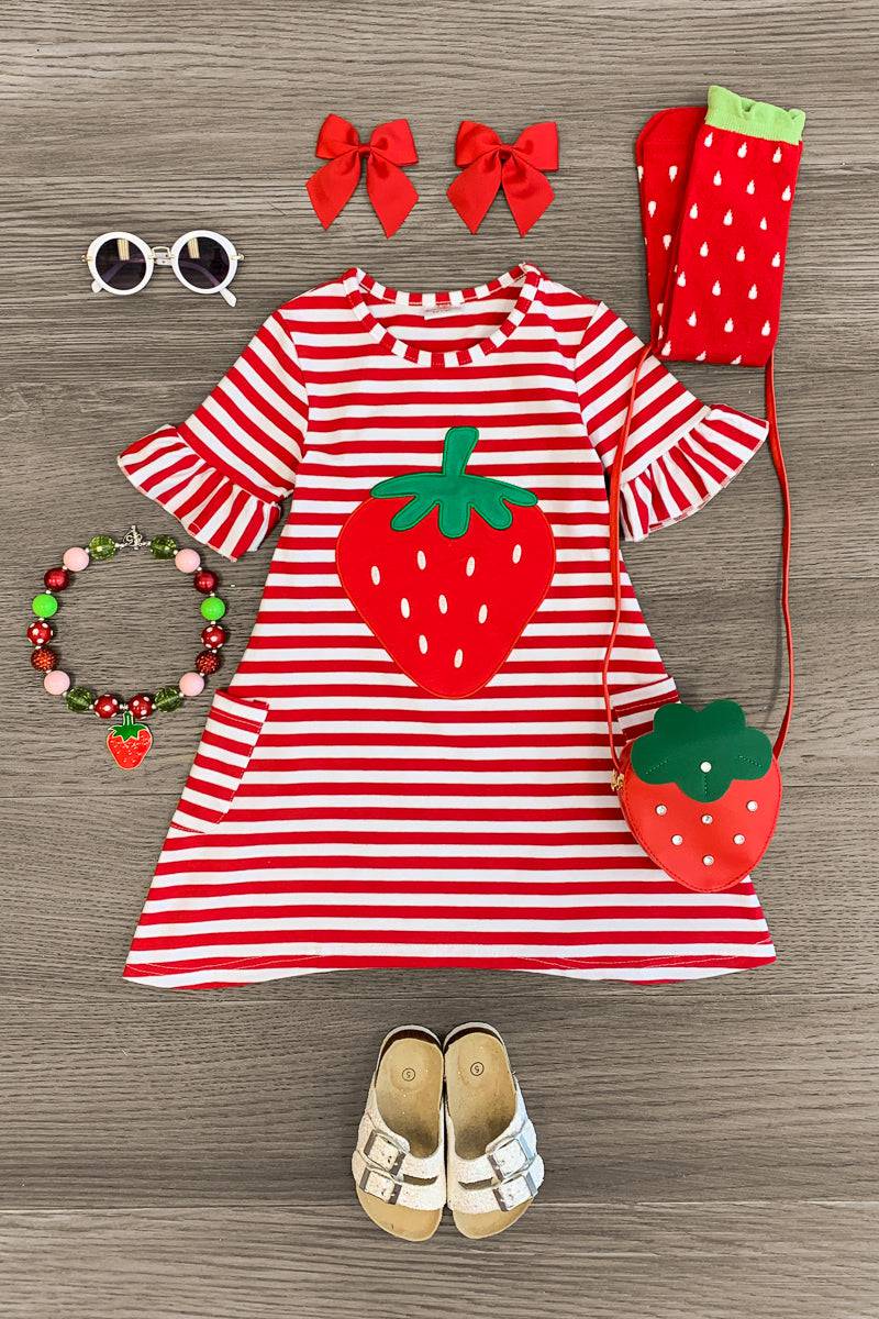 Red Striped Strawberry Dress