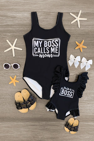 Mom & Me - "My Boss Calls Me Mom" & "Mini Boss" Swimsuit