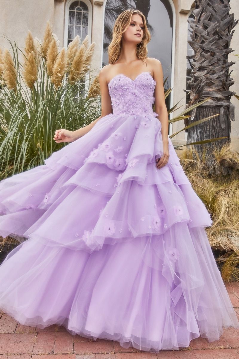 PEONY PETAL COUTURE LAYERED BALL GOWN