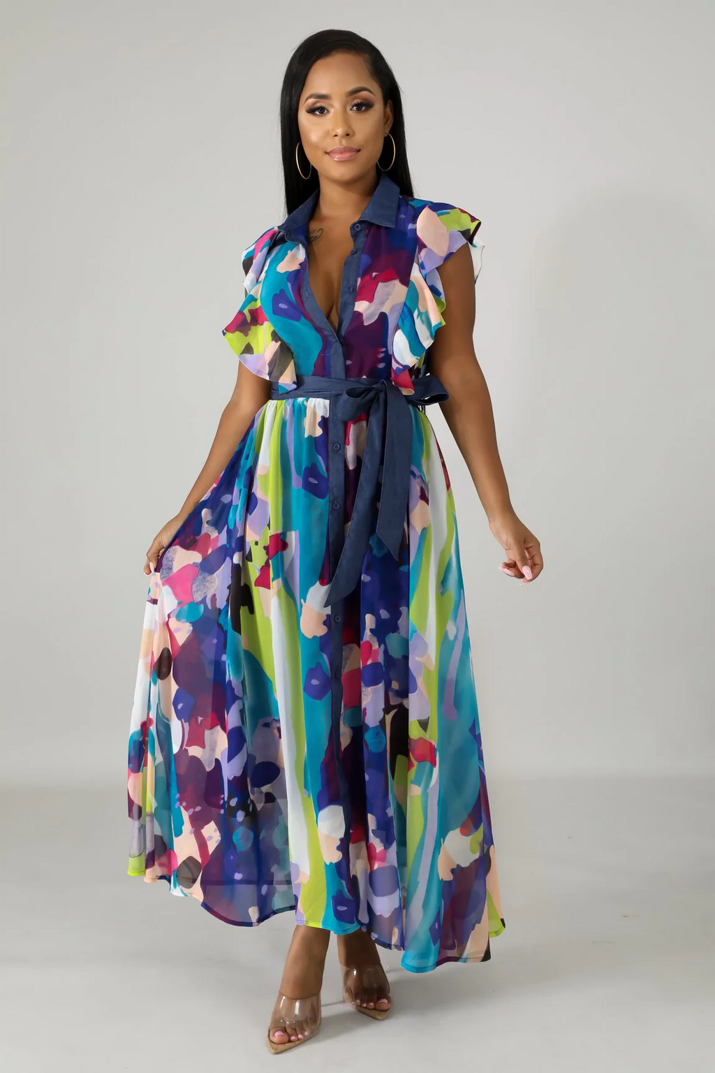 Paint Drops Maxi Dress