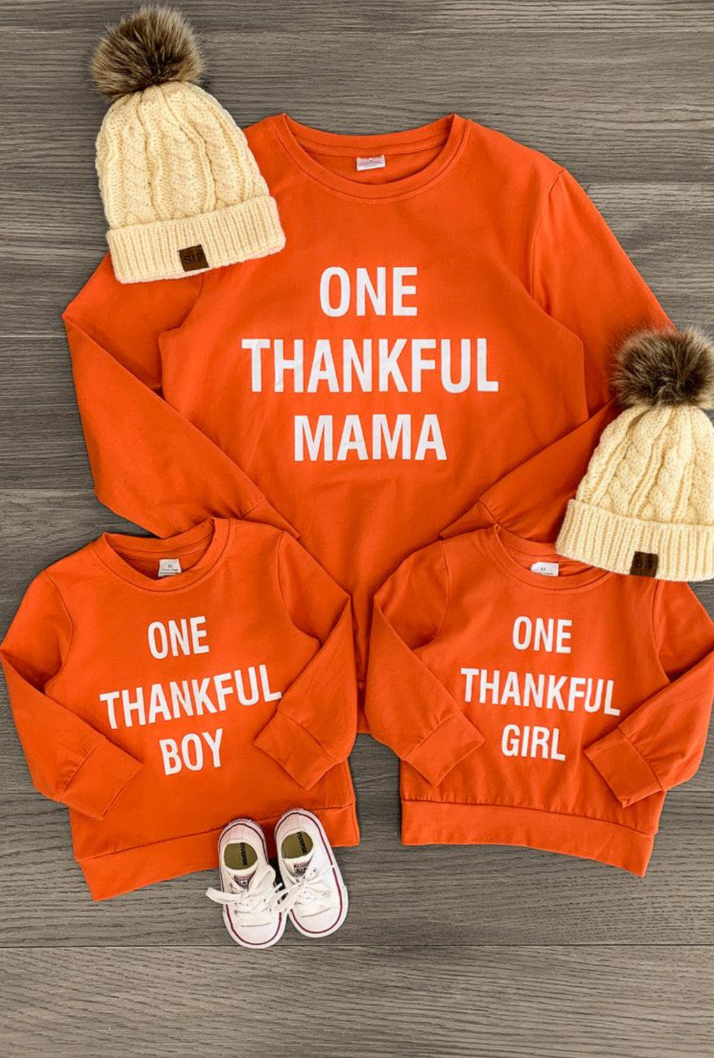 Mom & Kid - "One Thankful Mama, Girl, Boy" Top