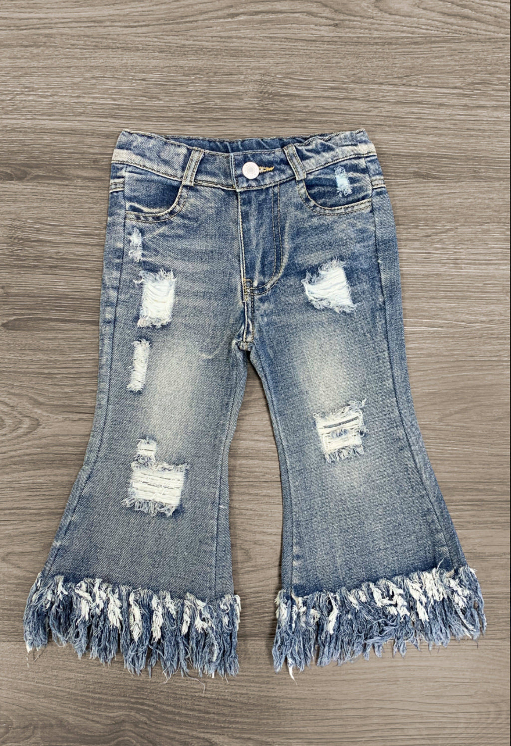 Frayed Distressed Denim Jeans