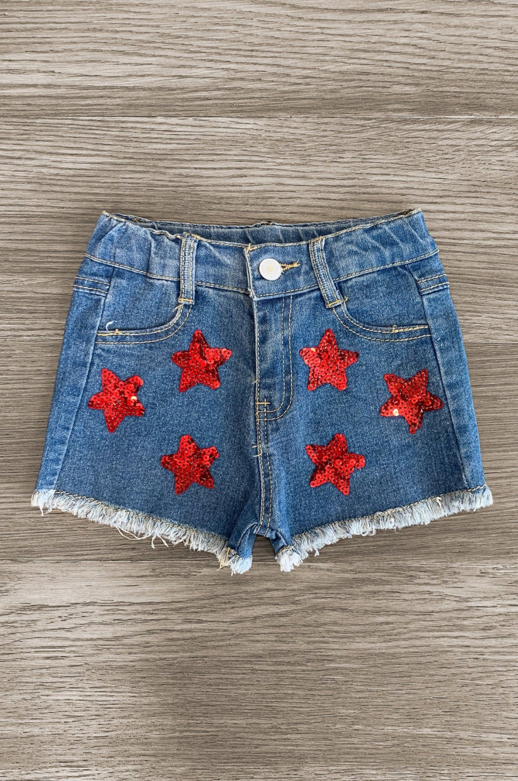 American Sequin Stars & Stripes Denim Short Set