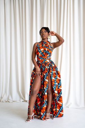 Alicia AFRICAN PRINT MAXI INFINITY DRESS