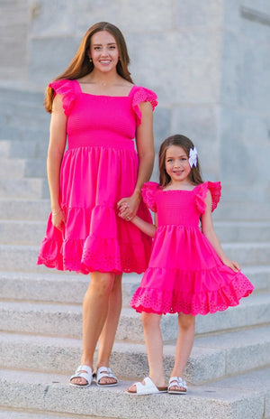Mom & Me - Eyelet Ruffle Dress