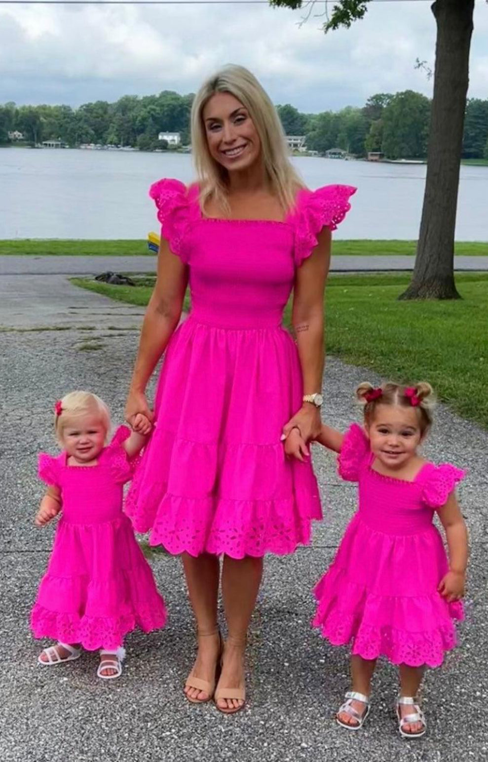 Mom & Me - Eyelet Ruffle Dress