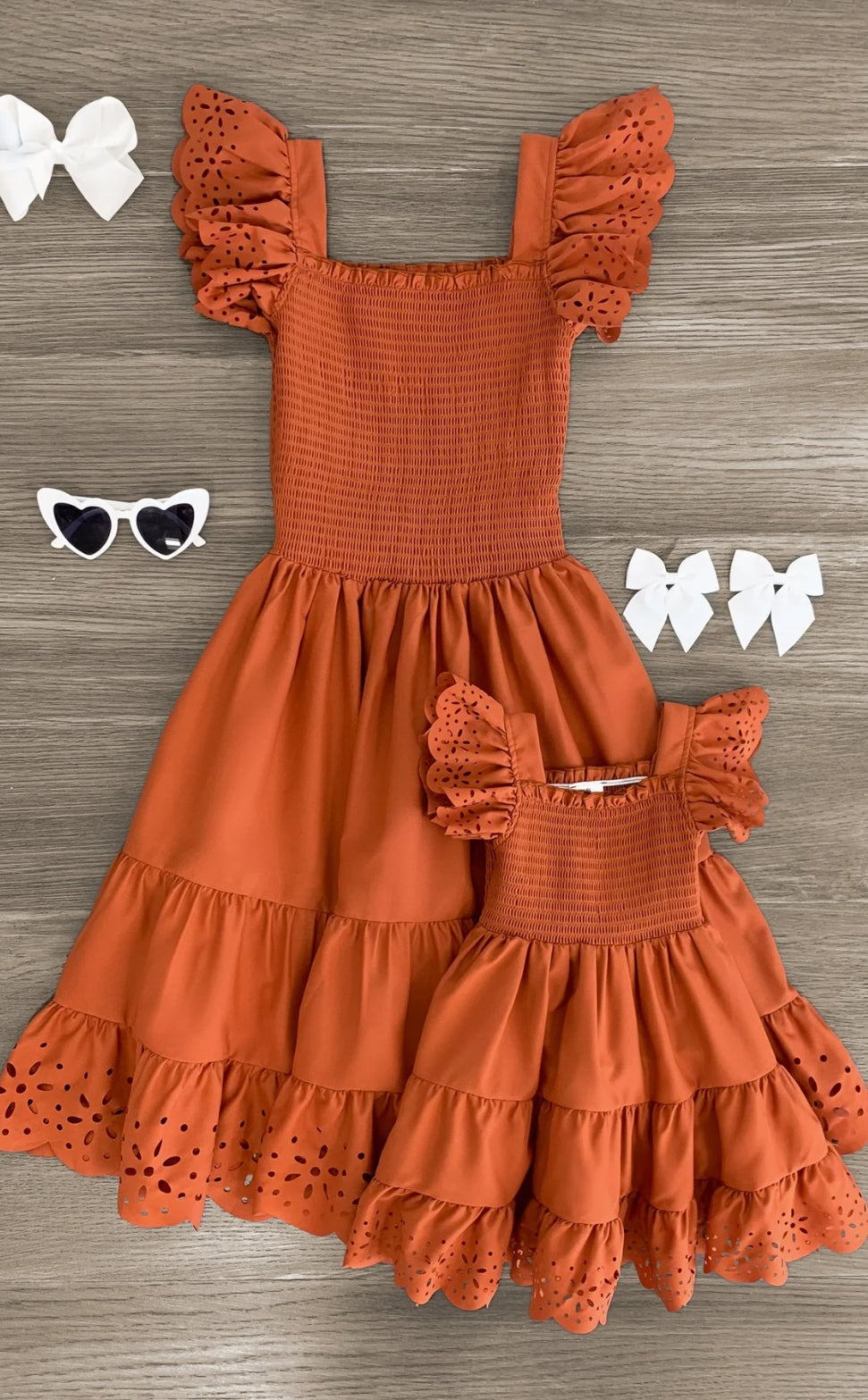 Mom & Me - Eyelet Ruffle Dress