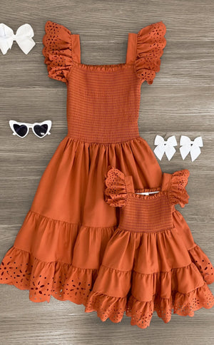 Mom & Me - Eyelet Ruffle Dress