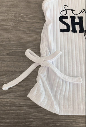 Stay Sharp" Sequin Denim Short Set