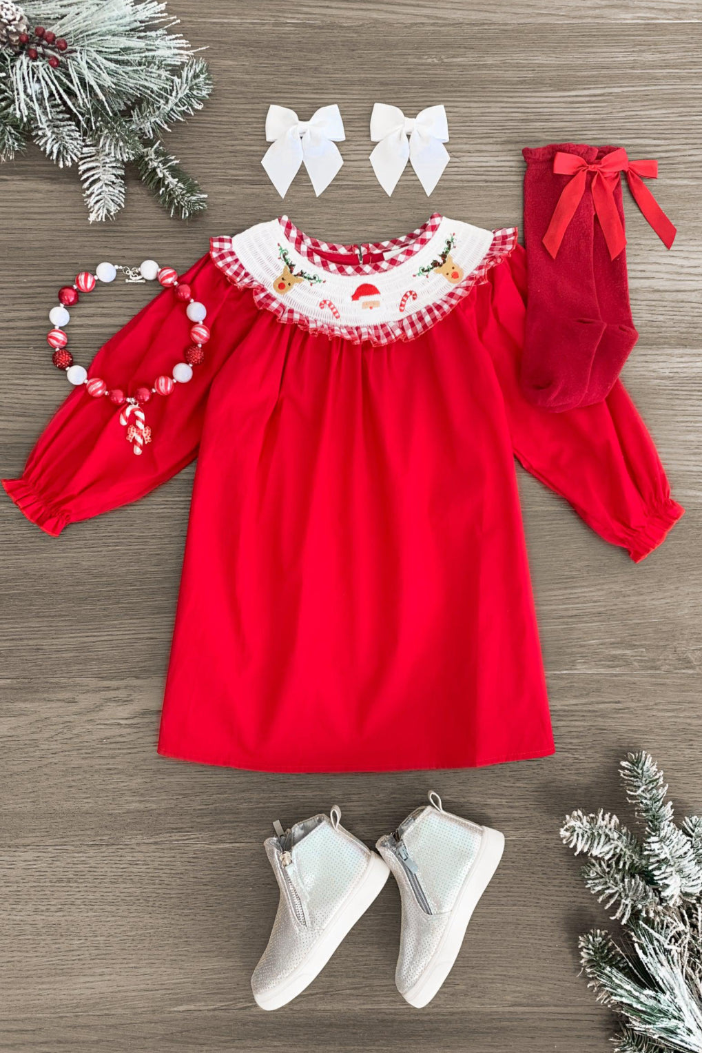 Red Santa & Rudolph Dress