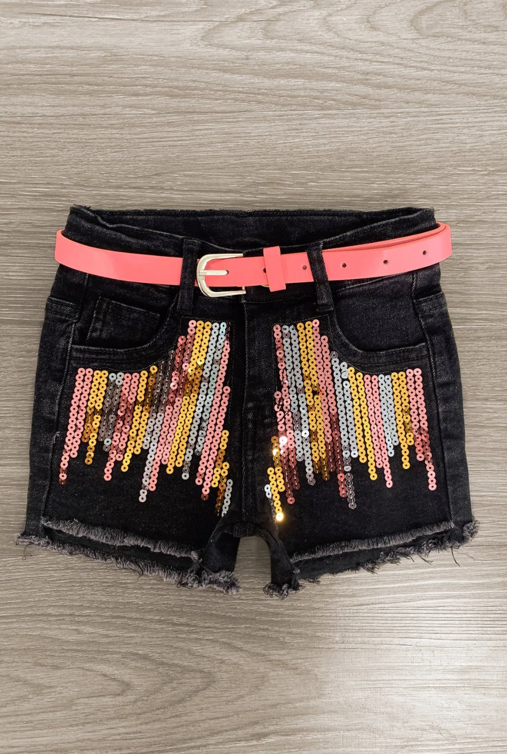 Stay Sharp" Sequin Denim Short Set