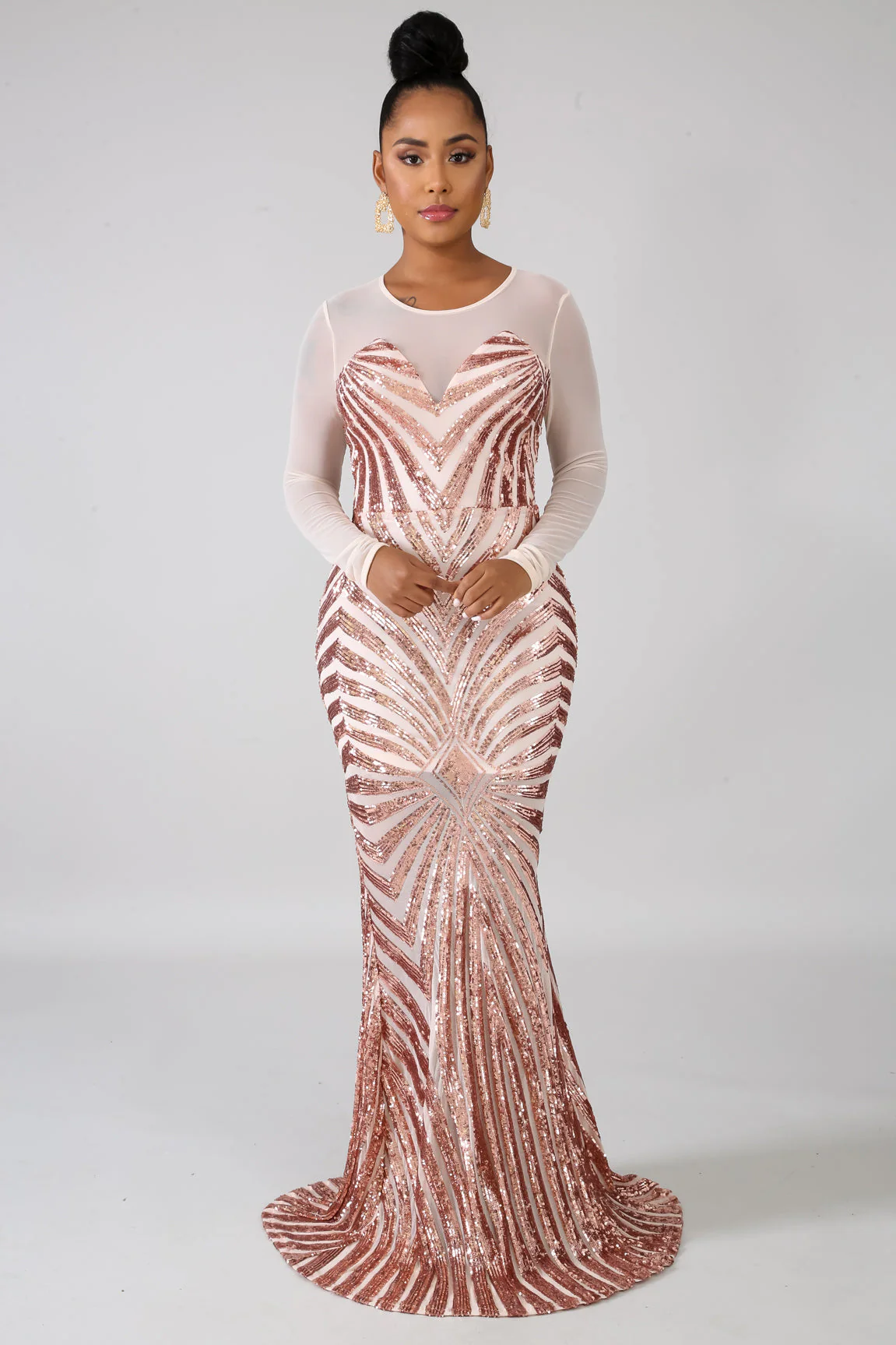 Sequin Sheer Dazzle Mermaid Dress