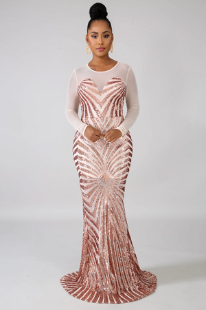 Sequin Sheer Dazzle Mermaid Dress