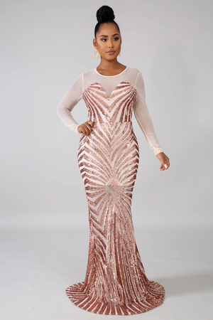 Sequin Sheer Dazzle Mermaid Dress