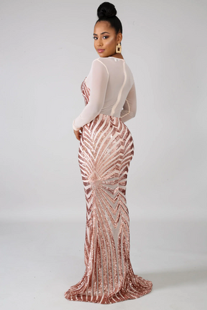 Sequin Sheer Dazzle Mermaid Dress