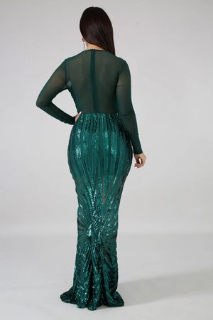 Sequin Sheer Dazzle Mermaid Dress