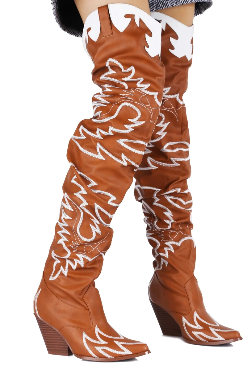 Rock Star Western Over The Knee Boots