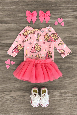 French Fry Love Tutu Onesie Set