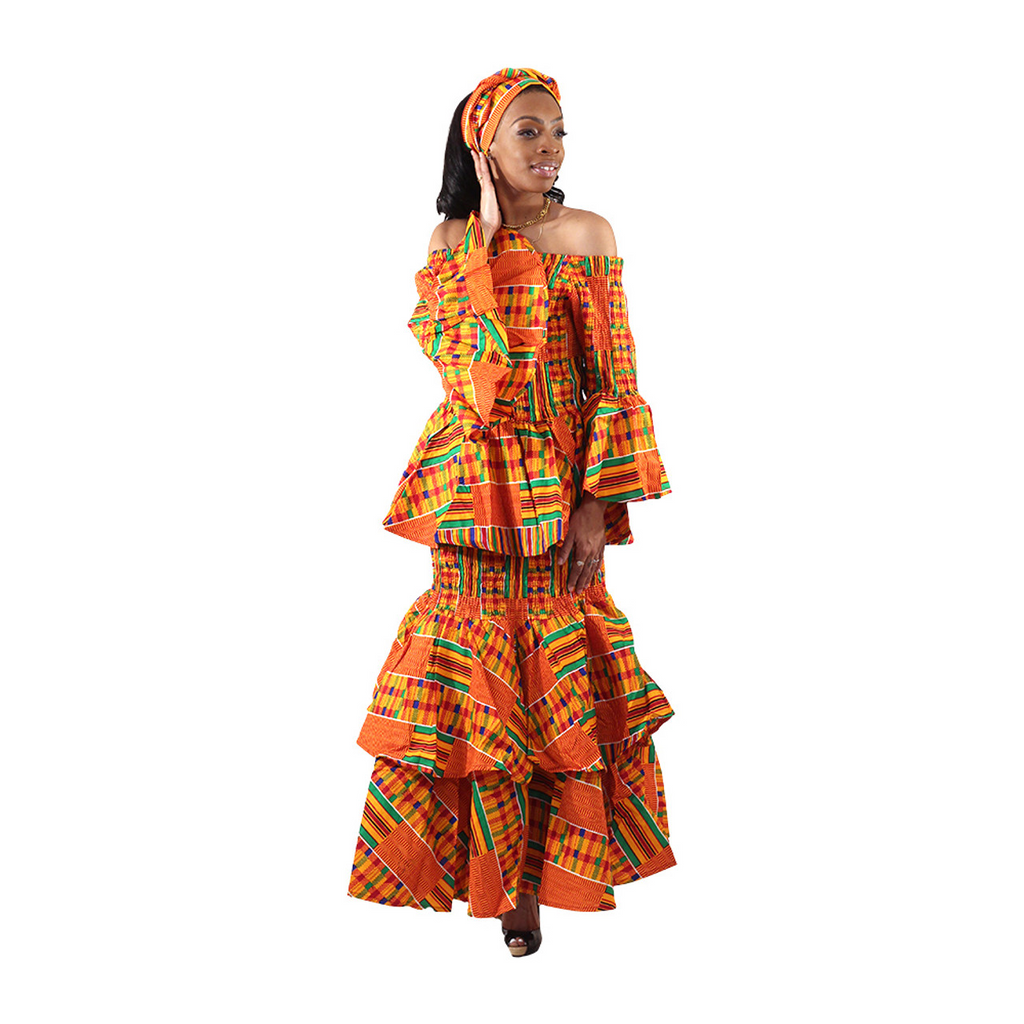 Bell-Sleeve Luxury Skirt Set