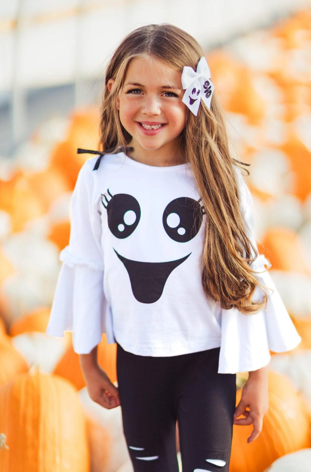 Black & White Ghost Distressed Legging Set