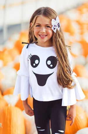 Black & White Ghost Distressed Legging Set