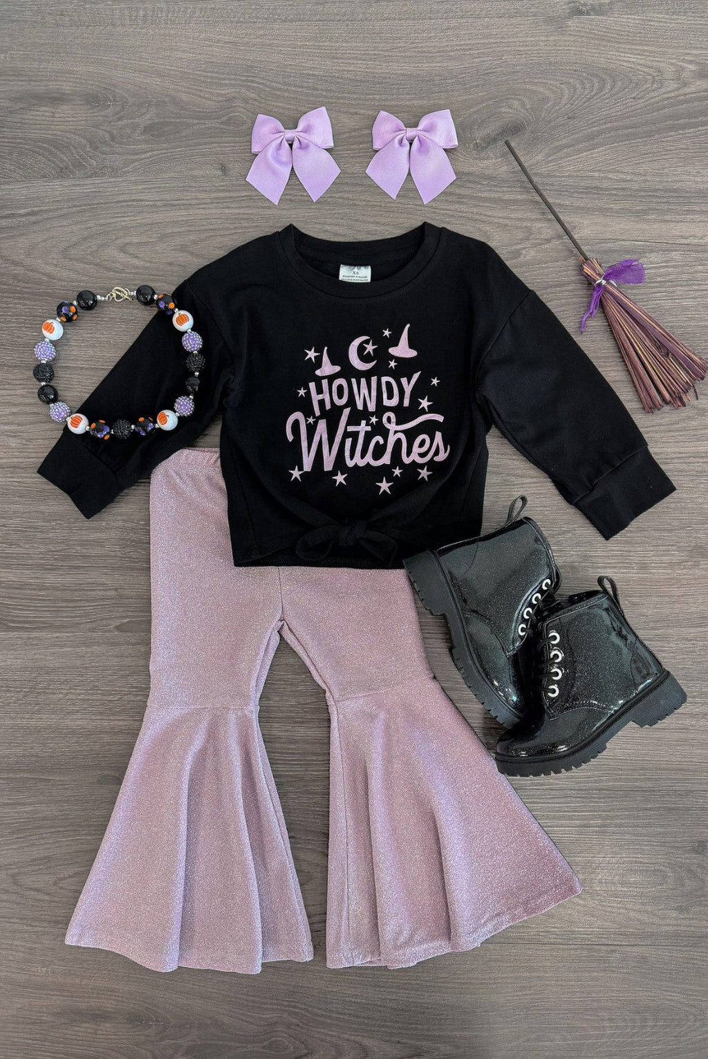 Howdy Witches" Glitter Bell Bottom Set