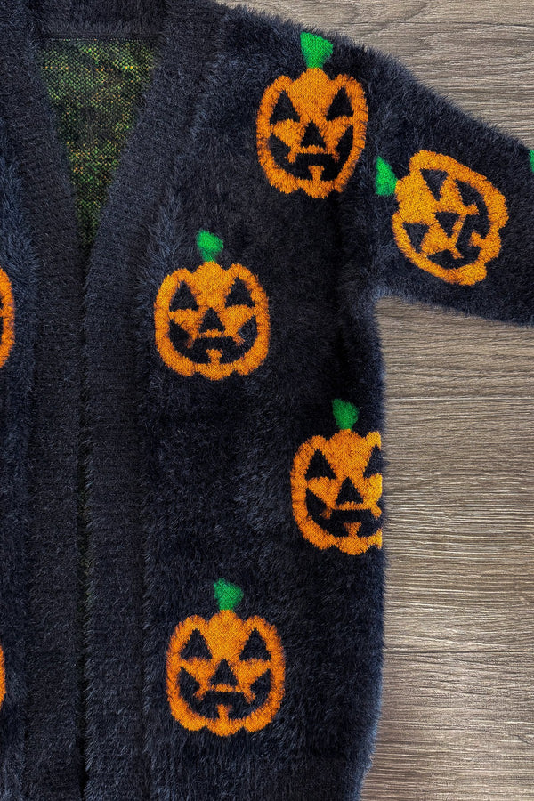 Mom & Me - Cozy Jack-O'-Lantern Cardigan