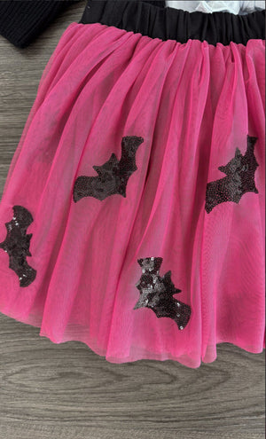 Just A Little Batty" Sequin Tutu Skirt Set
