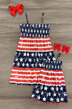 Mom & Me - Distressed American Flag Dress