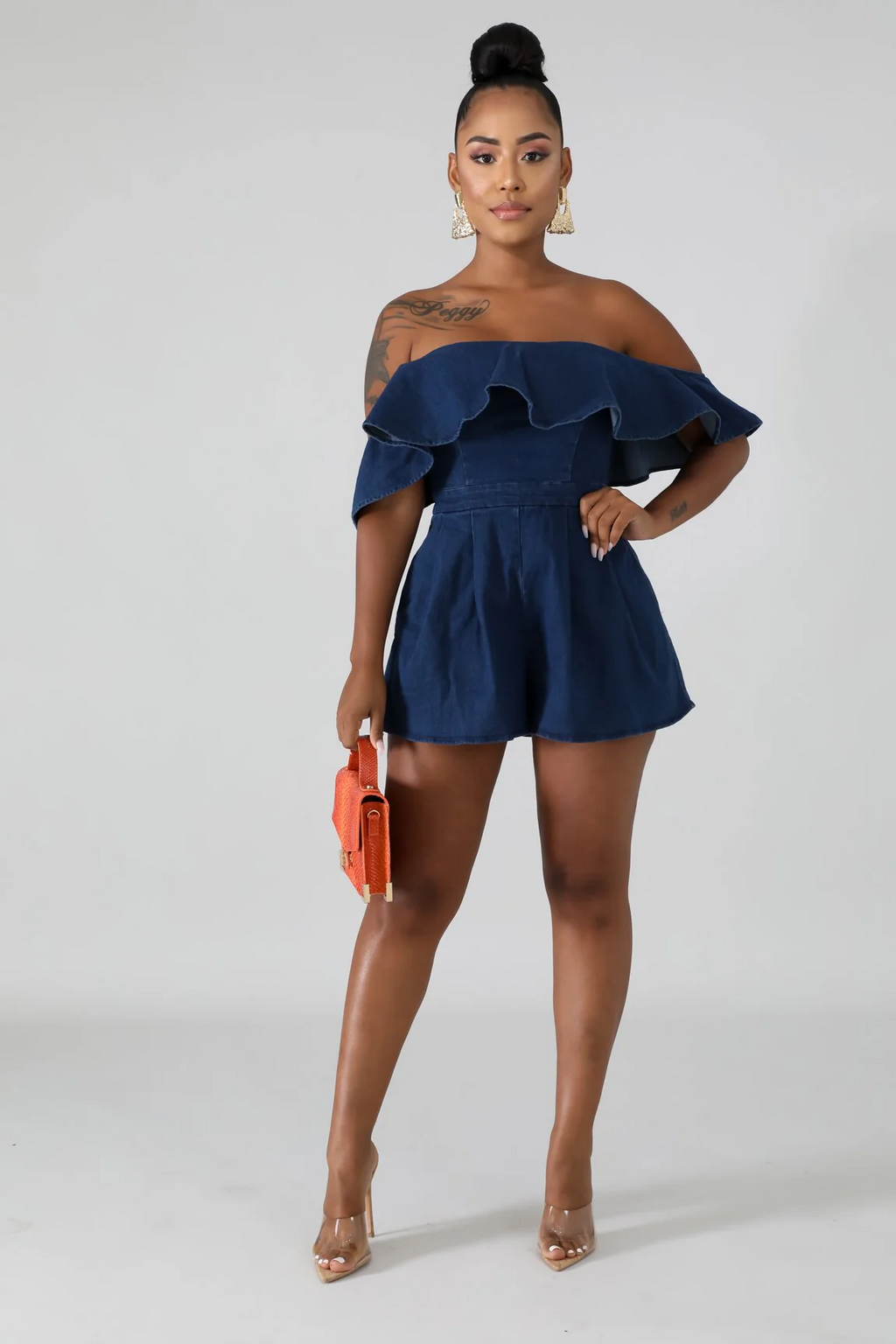 Flutter Denim Romper