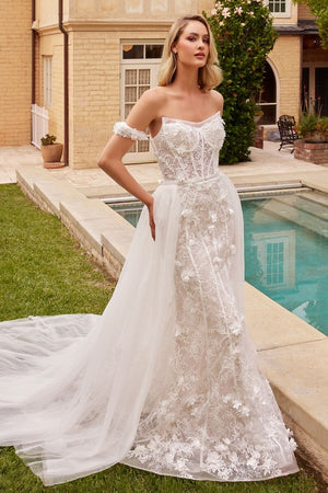FIT & FLARE BRIDAL GOWN WITH REMOVABLE SKIRT