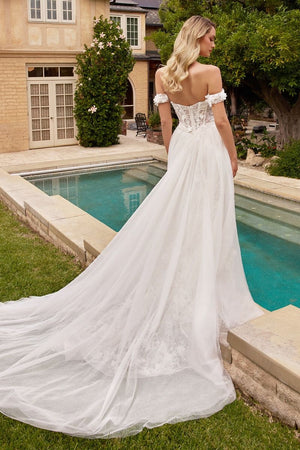 FIT & FLARE BRIDAL GOWN WITH REMOVABLE SKIRT