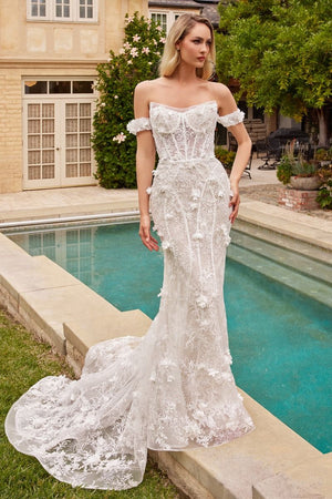 FIT & FLARE BRIDAL GOWN WITH REMOVABLE SKIRT