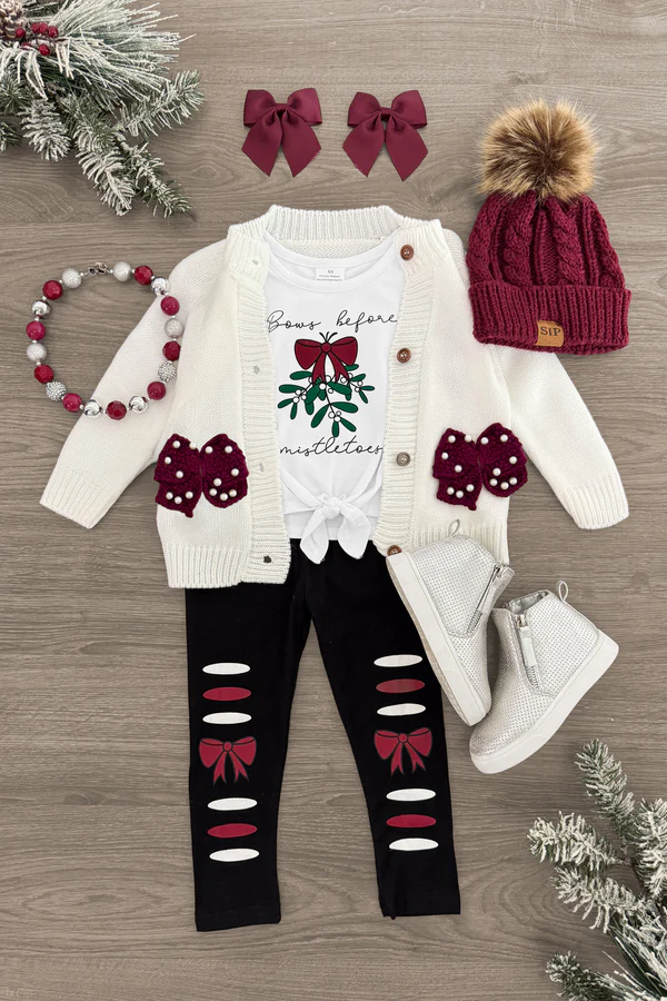 Bows Before Mistletoes" Legging Set