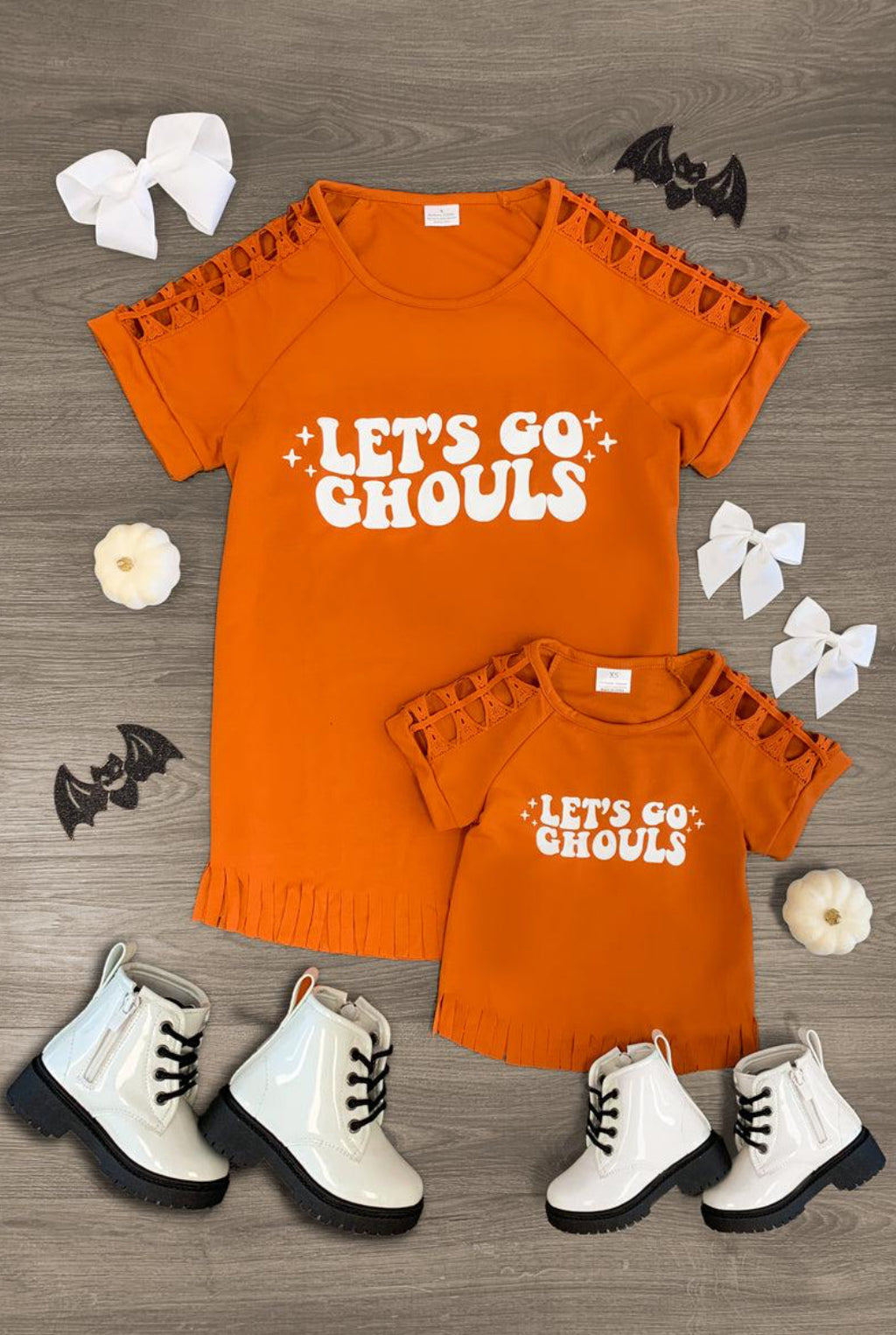 Mom & Me - "Let's Go Ghouls" Fringe Top