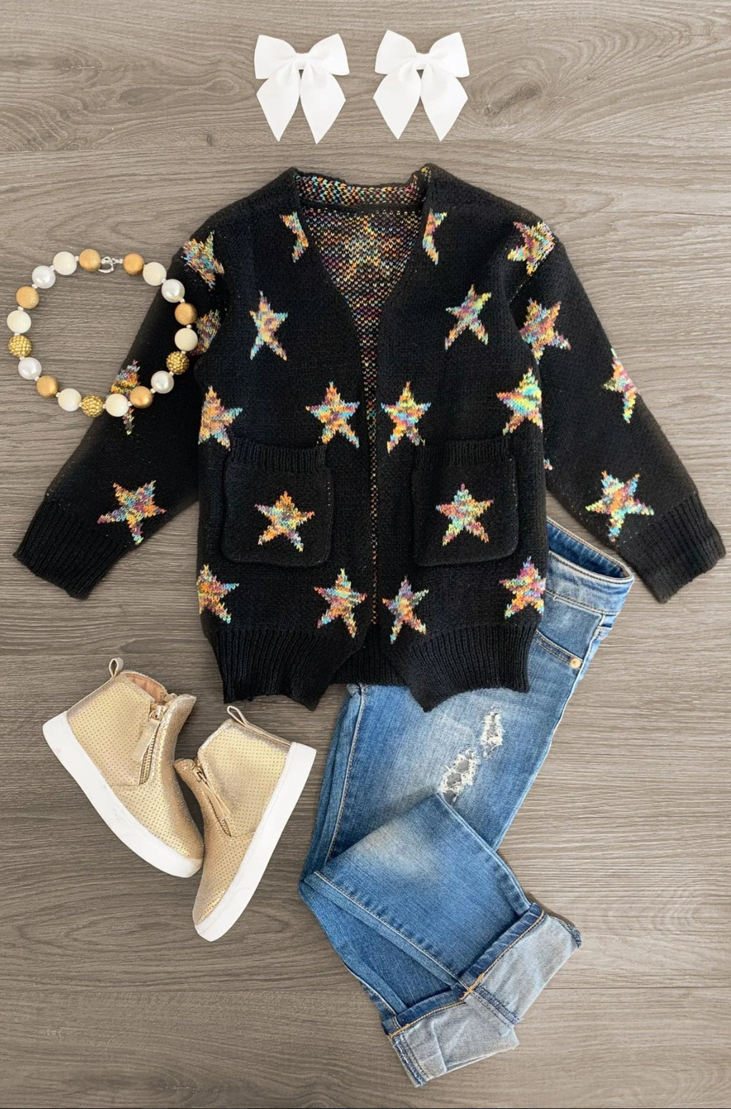 Black Rainbow Star Cardigan