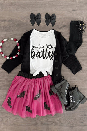 Just A Little Batty Sequin Tutu Skirt Set