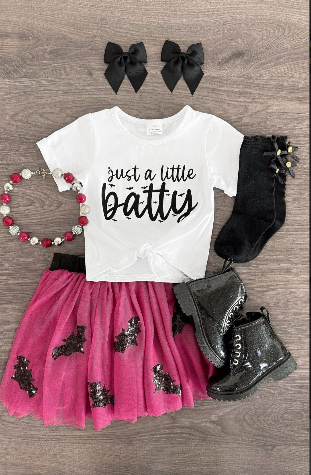 Just A Little Batty Sequin Tutu Skirt Set