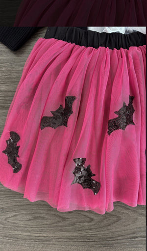 Just A Little Batty Sequin Tutu Skirt Set
