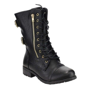 Mid-Calf Combat Boots