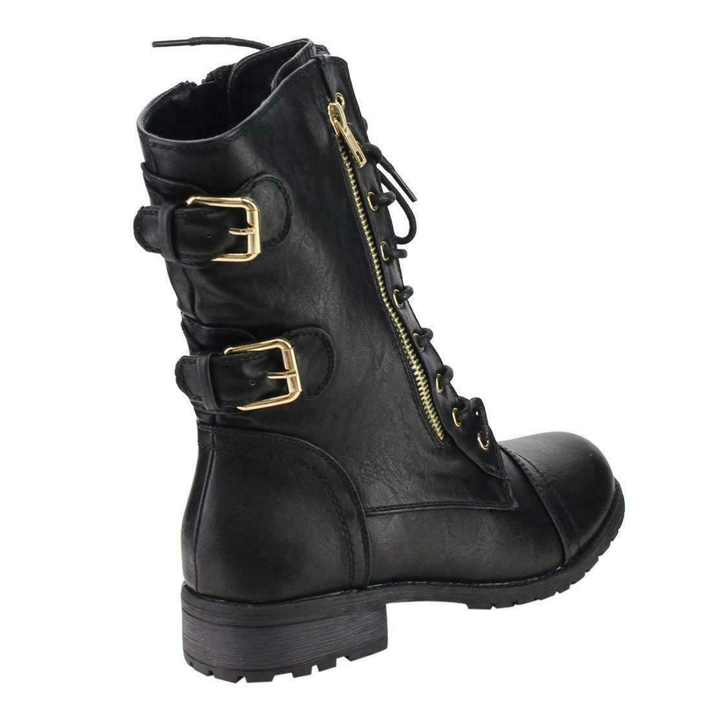 Mid-Calf Combat Boots