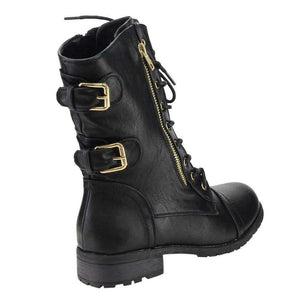 Mid-Calf Combat Boots