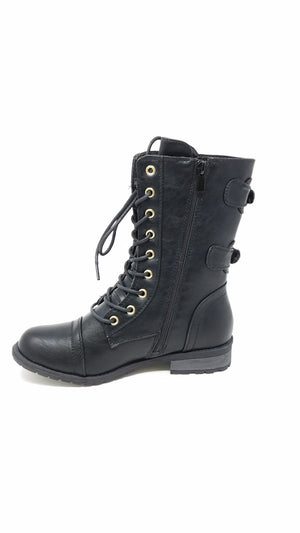 Mid-Calf Combat Boots