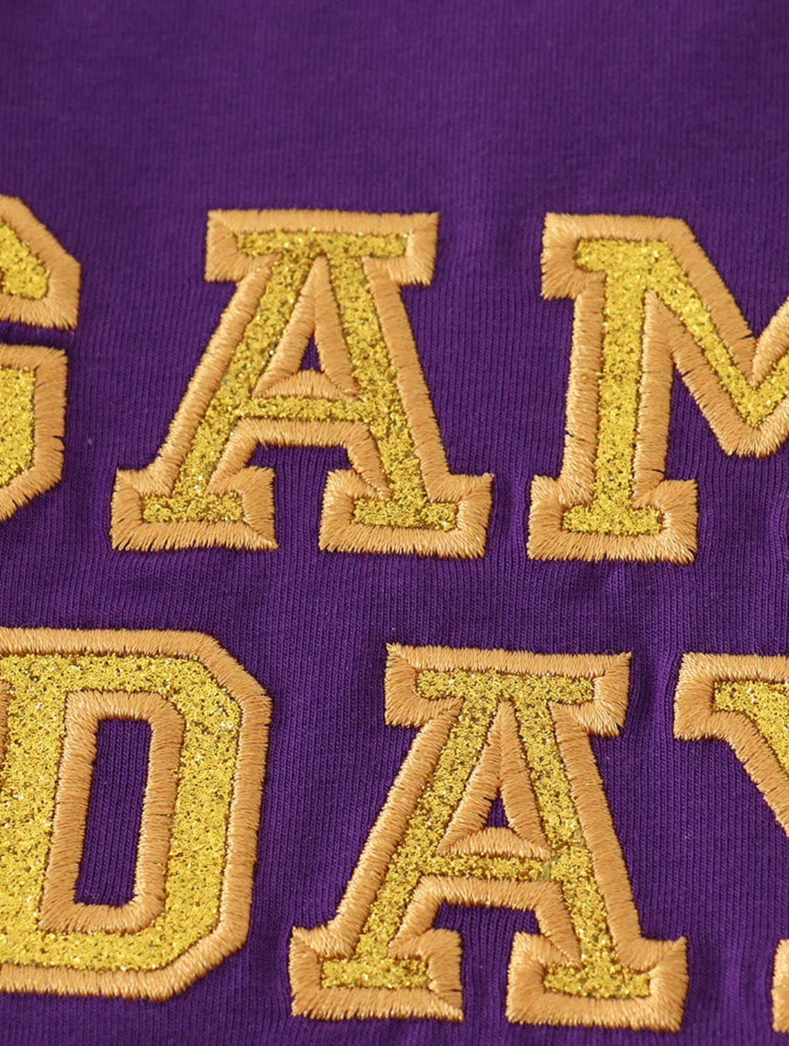 Purple Gold LSU Game Day Glitter Shorts Set