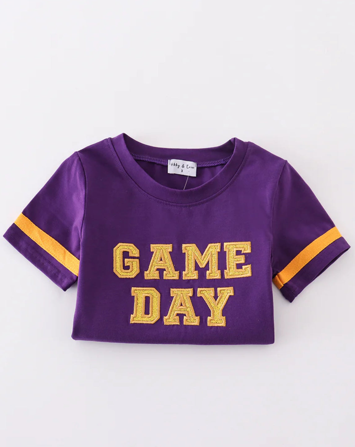 Purple Gold LSU Game Day Glitter Shorts Set