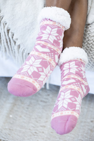 Snowflake Fleece Lined Socks