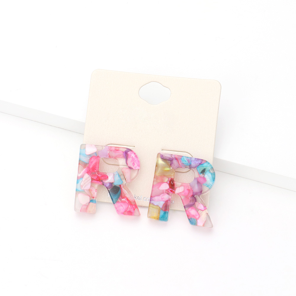 Colorful Monogram Earrings