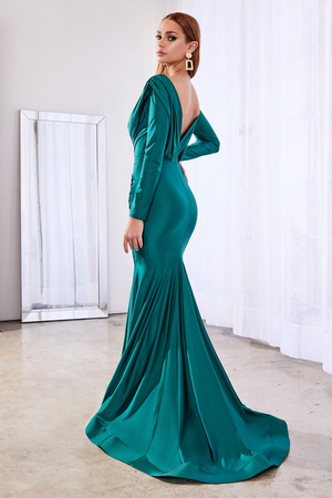 FITTED STRETCH JERSEY GOWN