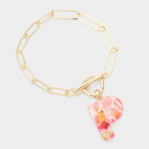 Colorful Monogram Charm Bracelet