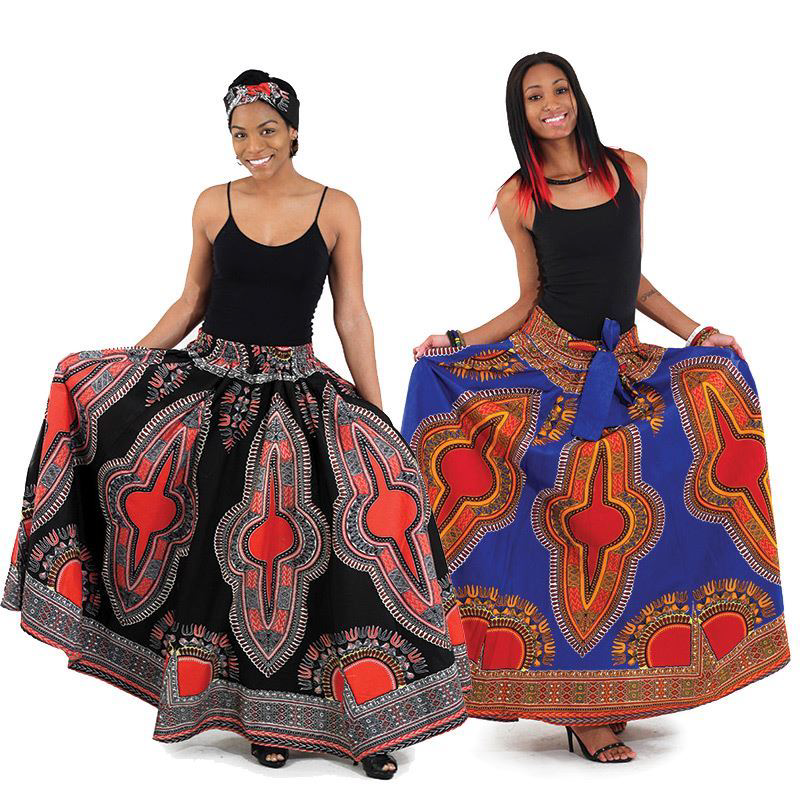 Traditional Print Maxi Skirt